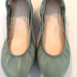 Olive Tieks Leather Flats